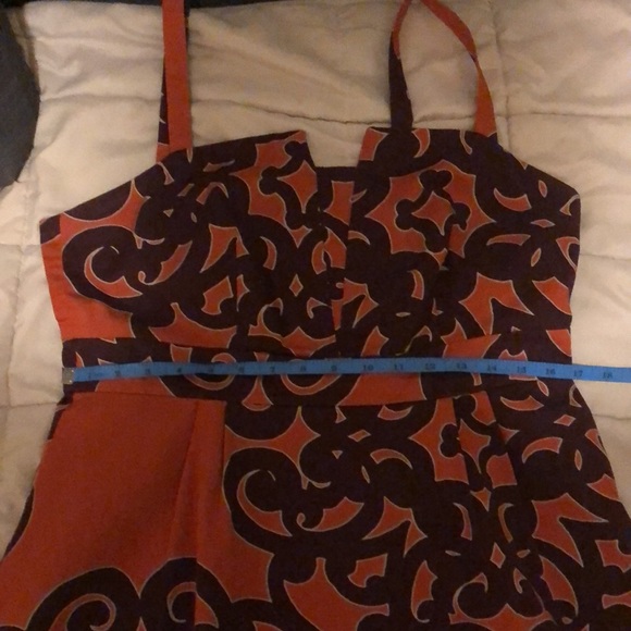 Vintage Merona Dress. Burnt Orange and Purple. Size 12. - Picture 6 of 10